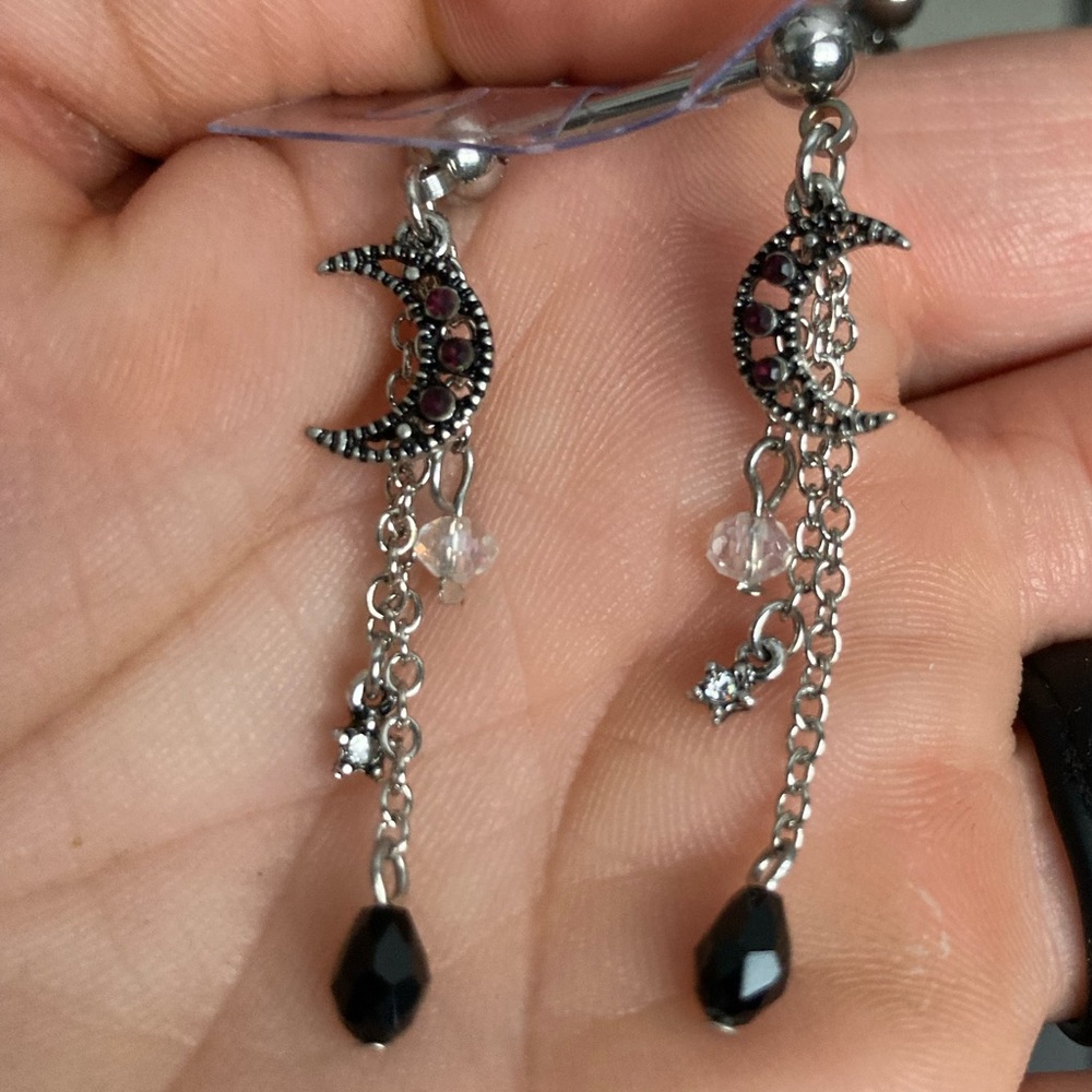14g Dangling nipple rings